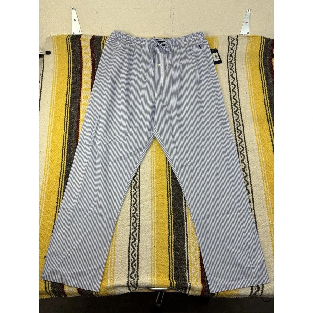 Polo Ralph Lauren Pajama Pants Mens 1XLT Blue/White Striped Lounge Sleepwear NWT